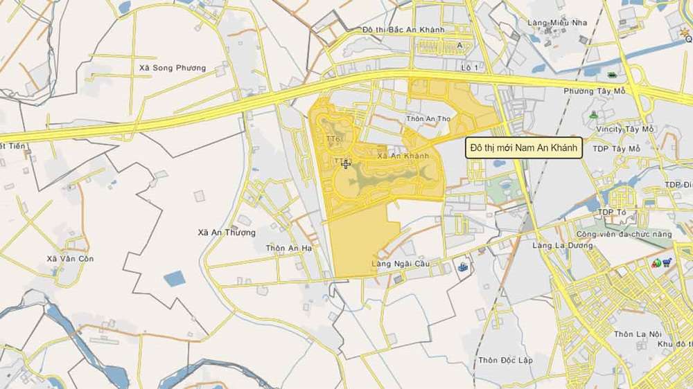 Bản đồ quy hoạch vị trí Nam An Khánh Sudico mới nhất